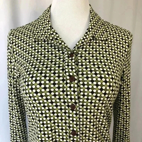 Talbots Patterned Button Long Sleeve Blouse S - Picture 2 of 6